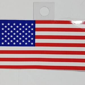 U.S. Flag Decal 4" x 2.25" 50-Star Design, Premium Vinyl, Outside Window Mount